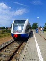 UBB GTW 2/6 mit ziel Stralsund Hbf im Bahnhof Barth am 28.5.16