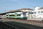 VT 63 der Vogtlandbahn verlsst als RB4 mit ziel Weischlitz den Bahnhof Gera Hbf am 8.5.20