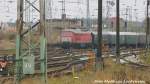 232 901 der WFl beim Rangieren des Sonderzuges im Bahnhof Stralsund Hbf am 7.11.15