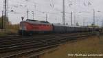 232 901 der WFl beim Rangieren des Sonderzuges im Bahnhof Stralsund Hbf am 7.11.15