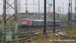 232 901 der WFl beim Rangieren des Sonderzuges im Bahnhof Stralsund Hbf am 7.11.15