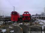 Am 26.2.13 stehen in Stralsund auf Bereitschaft ein Schneepflug & eine Schneeschleuder