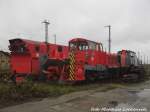 Schneepflug und Schneeschleuder von DB abgestellt in Stralsund am 7.11.15