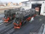 HSB 99 7240-7, 99 7241-5 und 199 861-6 in der Einsatzstelle Wernigerode am 21.12.14