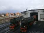 HSB 99 7240-7, 99 7241-5 und 199 861-6 in der Einsatzstelle Wernigerode am 21.12.14