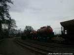 Grospurwagen auf Schmalspurwagen abgestellt am Bahnhof Wernigerode Westerntor am 21.12.14