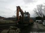 Baufahrzeug der HSB abgestellt am Bahnhof Wernigerode Westerntor am 21.12.14