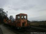 Schmalspurtransportwagen der HSB abgestellt am Bahnhof Wernigerode-Westerntor am 21.12.14