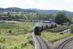 99 234 bei der Einfahrt in den Endbahnhof Wernigerode Hbf am 2.6.22