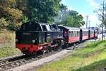 99 2324-4 der molli bderbahn bei der abfahrt von bad doberan,24.08.22