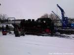 RBB 99 4802 beim Kohle Bunkern im Kleinbahn BW Putbus 11.3.13