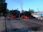 RBB 99 4011 & 99 1782 im Morgentlichen Kleinbahn BW Putbus am 22.6.13