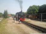 RBB 99 1781 beim Abkuppeln des Ow im Bahnhof Putbus am 27.7.13