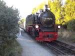 RBB 99 1782 ist soeben aus Putbus im Endbahnhof Lauterbach Mole angekommen am 23.8.13