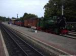 RBB Mh 52 mit dem Sonderzug im Bahnhof Putbus am 30.8.13