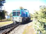 RBB 251 901 hat sich vom Zug Getrennt und wird nun bis zur nchsten Fahrt nahc Lauterbach Mole im Bahnhof Putbus Wagen rangieren am 2.10.13