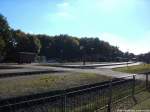 Blick auf die RBB Wagen und den Kleinbahnbahnhf Putbus am 2.10.13