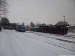 Blick aufs Kleinbahn BW Putbus am 28.1.14