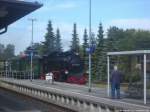 RBB 99 1784 bei der Einfahrt in den Bahnhof Putbus am 2.6.14