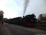 99 4511 mit dem Sonderzug GmP beim rangieren im Bahnhof Putbus am 11.10.14