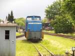 251 901 auf dem Anschlussgleis zur Tankstelle in Putbus am 30.5.15