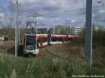 HAVAG Wagen 677 als Linie 2 mit ziel Beesen an der Wendeschleife Soltauer Strae am 18.4.15