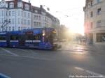 Wagen 609 der HAVAG kurz hinter der Haltestelle Am Steintor am 11.6.15