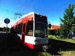 HAVAG Wagen 702 kurz vor der Haltestelle Halle, An der Eselsmhle am 19.6.17