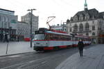 Tatra-Grozug an der Haltestelle Marktplatz in Halle/Saale am 6.5.21