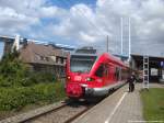 mit Groer Ausnahme habe ich mich doch mal berredet diesen einen Stadler Flirt am Bahnhof Stralsund-Rgendamm am 21.8.13 zufotografieren