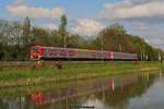 DB 474 123 + DB 474 115 als S3 nach Stade am 28.04.2019 in Buxtehude