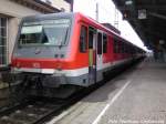 BR 628 im Doppelpack als RE6 mit Ziel Lbeck Hbf im Bahnhof Bad Kleinen am 13.4.13