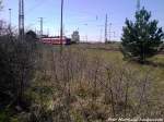 628 635 mit Ziel Stettin bei der Einfahrt in Pasewalk am 4.5.13