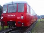 Am 22.8.2011 Hlt die Neustrelitzer Ferkeltaxe noch ihren Schlaft im Bahnhof Putbus