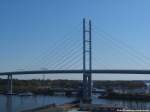 Blick auf die Strelasundbrcke und Ziegelgrabenbrcke in Stralsund am 28.4.14