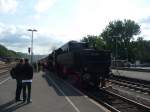 52 6106 der Vulkaneifelbahn am 10.08.2011 mit einem Sonderzug in Gerolstein.