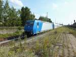 185 521 (91 80 6185 521-2 D-HGK), die von Alpha Trains an die HGK verleast ist, durchfhrt Gladbeck-West.