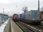 261 024 hat gerade aus Erfurt kommend den oberen Bahnhofsteil Smmerda erreicht und setzt gerade um, 5.2.14