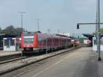 In Kempten werden einige Zge geflgelt: Die vorderen zwei Triebwagen fahren weiter nach Immenstadt, wo sie in Richtung Oberstdorf und Lindau geflgelt werden.