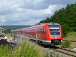 RE 7 nach Erfurt in den Staubwolken in Grimmenthal: 612 144 und 612 148 am 12.7.16.