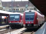 612 003 neben 628 343 im Lindauer Hauptbahnhof.