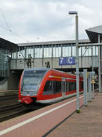 Die Kurhessenregionalbahn 39 nach Bad Wildungen von Gleis 7 in Kassel-Wilhelmshöhe. Am 16.5.18 war hier 646 212 eingeteilt.