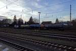 Lok 801 der RBH (98 80 0275 801) steht am Nachmittag des 27.12.22 mit einigen Kesselwagen im Bahnhof Gladbeck-West.