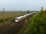 Die ICEs Falkenberg/Elster und Eisenach sind am 14.10.16 Richtung Eisenach unterwegs, hier bei der Durchfahrt in Seebergen.