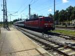 181 214  Mosel  fhrt am 31.7.13 mit einem Intercity nach Zrich in Singen ein.