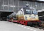 183 001-7 mit ALX84110 von Mnchen Hbf nach Hof kurz vor der Ausfahrt im Hbf Mnchen.(24.04.2011)