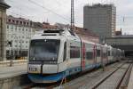 BOB-VT 110 als BOB86911 von Mnchen Hbf nach Bayrischzell kurz vor der Ausfahrt im Hbf Mnchen.31.03.2012