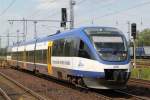 643 114-1(OLA VT 0007)als OLA79763 von Rostock Hbf nach Gstrow kurz nach der Ankunft im Bahnhof Rostock-Seehafen Grund:Witterungsbebedingte-Strung entlang der Strecke Rostock Hbf -Gstrow ist der