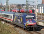 101 101-4 mit IC 2377 von Ostseebad Binz nach Karlsruhe bei der Ausfahrt im Rostocker Hbf.21.10.2011