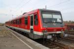 628 311-9 als S3 von Rostock Hbf nach Rostock-Seehafen/Nord kurz vor der Ausfahrt in Rostock-Toitenwinkel.03.11.2011